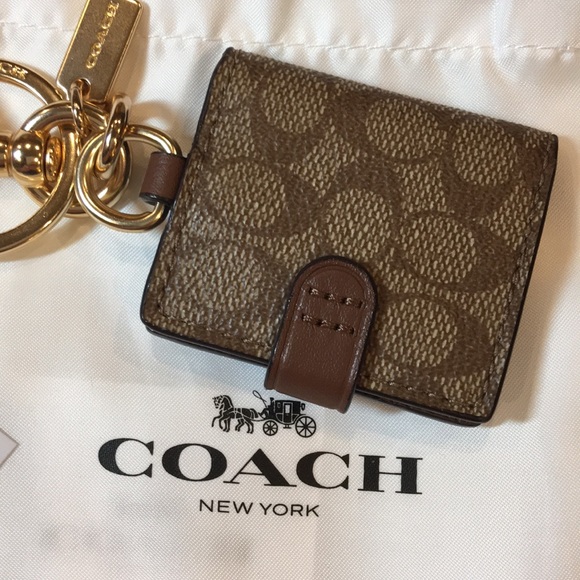 COACH Sign Canvas Picture Frame Bag Charm/Key Ring - Picture 4 of 8